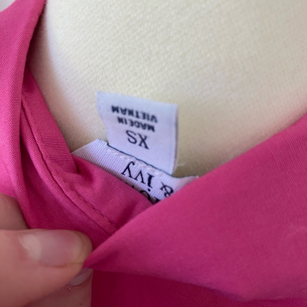 Pink Ruffle Sleeve Button-Up Top - Picture 3 of 4